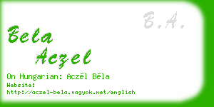 bela aczel business card