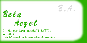 bela aczel business card